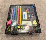 Smiggle Modern Puzzle Pencil Set: 5 Greylead Pencils, 4 Erasers, Sharpener