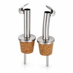 2 Pack Olive Oil Bottle Drizzler, Pourer Spout Set, Stainless Steel...