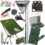 Float Fishing Set With Fishing Chair Rod Reel Hooks Floats Tackle Box Set Match