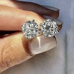 Women's 2.00Ct Round Cut Diamond Solitaire Stud Earrings 14k White Gold Finish