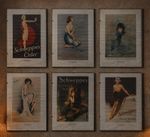 Set 6 Vintage Schweppes Posters Art Deco Style 30x40 clip Frames