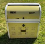 Vintage Yellow & White Enamel Roll Top Bread Bin with Cake and Food Safe 1950s
