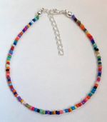 RAINBOW OPAQUE HANDMADE SEED BEAD ANKLE BRACELET ANKLET CHAIN 9" + EXT SB01