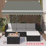 2/2.5/3/3.5/4M Patio Manual Awning Garden Canopy Sun Shade Retractable Shelter
