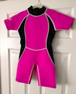 Children’s Swimwear  Shortie Wetsuit Pink/Black Front Zip Size 4-5 Shorties