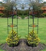 Set of 2 Garden Obelisk Climbing Plants Support Roses Metal Arch 1.9m High Pair