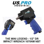 US PRO Industrial 1/2” Drive Mini Air Impact Gun 680 Nm or 1070 Nm NBT 8607