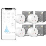 4 Pack Sonoff WiFi Smart Plug Socket Plug Works with Alexa, Google Home, eWelink