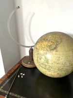 LARGE VINTAGE GLOBE WITH COMPASS FOR RESTORATION.