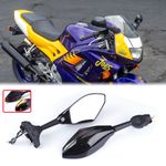 For Honda 1995-1998 CBR600 F3 Pair Side Mirrors w/ LED Turn Signals Smoke Lens