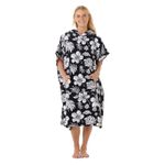 Rip Curl Womens Mixed Floral Print Storm Hooded Towel Poncho - Black/White