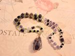 Handmade Row Amethyst  Mixed Gemstones And Crystal Necklaces
