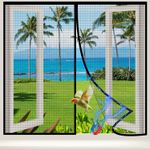Magnetic Fly Screen Window, 110x110cm Fibergalss Mesh Mosquito Net | Window Fly