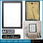 A4 BLACK PICTURE FRAME OAK WOOD PHOTO POSTER CERTIFICATE HANGING FREESTANDING