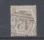 GIBRALTAR QV  1872 6d. BUFF PLATE 11  SG Z46