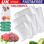 200pcs Textured Vacuum Sealer Bags Vac Seal Dry Wet Pack Food Saver Storage Bag