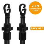 2 X Extending Clothes Prop Washing Line Pole Galvanised Heavy Duty Support 2.4m