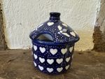 honey pot with lid Handmade Polish pottery  Boleslawiec