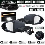Left / Right Side Power Fold Heated Wing Door Mirror For VW Golf Mk7 2012-2020