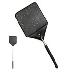 Leather Fly Swatters Heavy Duty Flyswatter Retractable Steel Handle Zapper