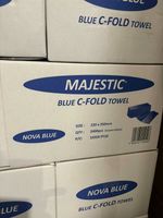 Box Of 2400 x Blue C-Fold Paper Hand Towels C Fold For Dispenser Joblot Job Lot