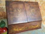 Antique Wooden Stationary Writing Box Letter Rack
