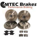 AUDI 8F A5 FRONT & REAR DRILLED GROOVE BRAKE DISCS &PADS FOR 1.8-3.2 07-17 314mm