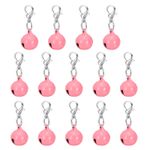 14 PCS Dog Bell, Mini Cat Bell Small Pet Keychain Bells,Pink