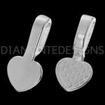 Tibetan Silver Heart Glue on Bails 8mm x 16mm Pendant Cabochon Jewellery Finding