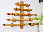Handmade adjustable wall mounted Flute Rack, for Bansuri, Xiao, Recorder.