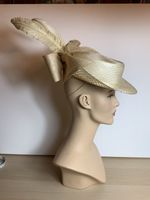 Philip Somerville Royal Milliner Hat Cream with Ostrich Trim and Bow