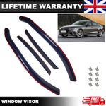 Audi A4 B9 2016-2024 4 Door Saloon Wind Deflectors 4pc Smoke Tinted Clips