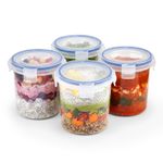 4 Pack Overnight Oats Containers with Lids Airtight Locking Seal Portable Cereal
