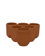 6 Handmade Earthen Clay Tumblers 350ml Natural Terracotta Water Cups Mug Set