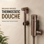 Brushed Bronze Thermostatic Douche Kit | Muslim Shower |Bidet Spray Hose & Valve