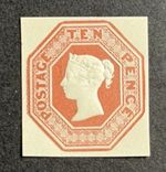 GB QV, 10d Brown, Embossed, Fine Example. Fine Mint, MNH