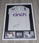 Signed Cricket Shirt. James Anderson Signed England Shirt In Frame With COA