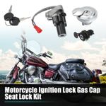 for Yamaha XVS125 Pack of 1 Ignition Switch Fuel Gas Cap Seat Lock with Keys