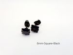6mm Black Square Stud Earrings Stainless Steel Mens Womens Unisex Jewelry