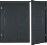 New Side hinged Garage Door Georgian 7ft wide x 7ft high Small door Right - Grey