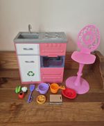Barbie Dreamhouse Kitchen With Food & Drink Accessories Dolls Furniture Mattel