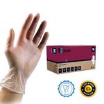 100 Clear Vinyl Gloves Disposable, Latex & Powder Free, All Sizes, 500 1000 2000