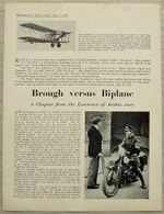 BROUGH Vs BIPLANE Lawrence of Arabia Story Motor Cycling Reprint 21 May 1959