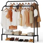 Double Rods Portable Garment Rack for Hanging clothes, 43.7 * 55.5,  Heavy Duty