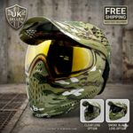 Paintball Mask Full Face Lotus Camo Anti-Fog Dual Lens Airsoft Helmet Goggles UK