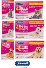 JOHNSONS 4FLEAS TABLETS FLEA TREATMENT FOR CATS, KITTENS, PUPPIES AND DOGS 3/6