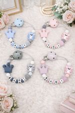Personalised Baby Dummy Clip BPA Free Silicone Any Name Boy Girl Gift Free P&P