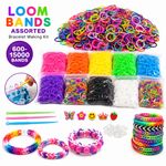 LOOM BANDS ASSORTED BRACELET MAKING MULTI COLOUR 600-15000 RUBBER DIY KIDS UK