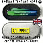 Personalised Engraved CLIPPER Lighter Green Gradient Birthday Gift For Him Her