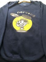 Nervous Records Original PROMO ONLY RARE Size XL Navy Sweater Vintage
